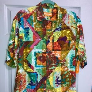 Jams World Diamond Road, Rayon geometric Button Shirt